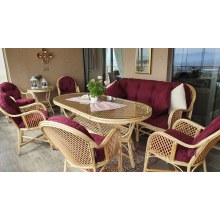 BAMBU BALKON TAKIMI OTURMA GRUBU MASA SANDALYE 8 KİŞİLİK