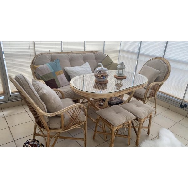 Bambu Naturel Renk 3lu Kanepeli Balkon Yemek Takimi En Uygun Fiyatlarla Uludag Bambu